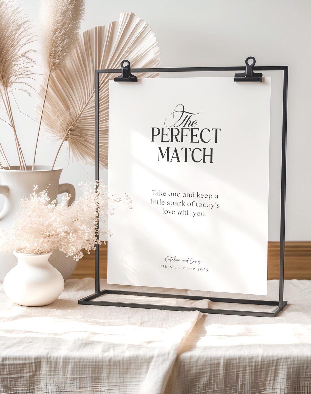 The Perfect Match Wedding Sign, Printable Matchbox Favor Sign Table ...