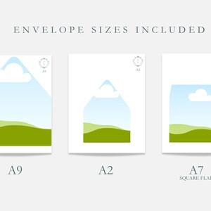 Modello per fodera interna di busta fotografica, fodera personalizzata stampabile fai-da-te, modello con cornice Canva, tutte le dimensioni incluse A7, C6 e quadrata. immagine 4