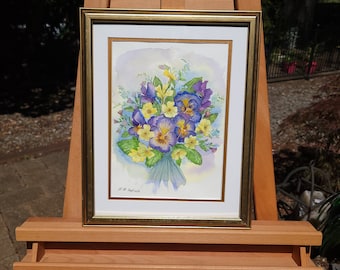 Summer Pansies. Original Watercolor Painting, Art Miniature, Floral Artwork, Wall Art Décor, Room Décor, Mother's Day Gift, Birthday Gift