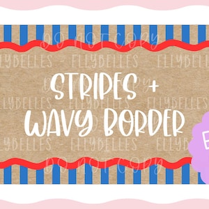 Stripes Background Wavy Border | Editable Canva Banner Template 60x36