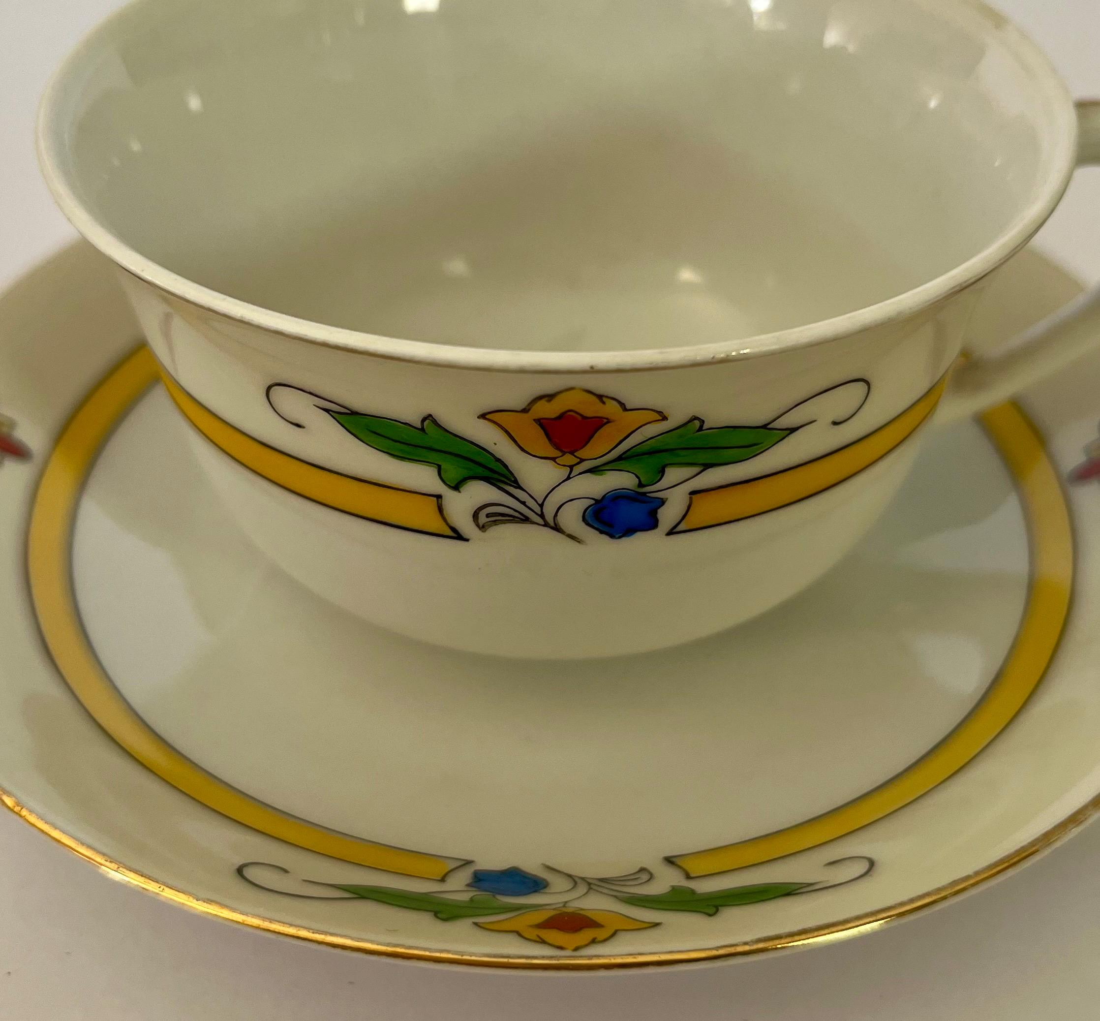 Meito China Coffee Cup and Saucer Made in Japan, 1930s-40s