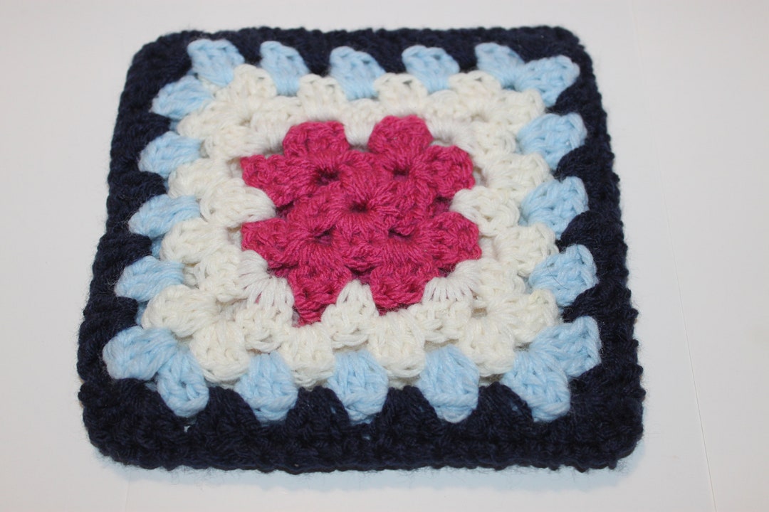 Handmade Crochet Granny Square Hot Pad, Crochet Granny Square Trivet