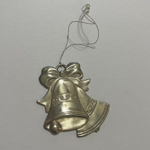 Vintage Silver Plated Christmas Ornament Silver Bells, Silverplated Christmas Stocking Decoration, Holiday Bells, Decorated Bells