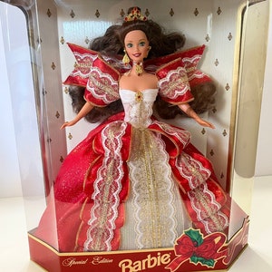 Barbie, Vintage Holiday Barbie, 1997 Happy Holidays Barbie, 10th Anniversary Christmas Barbie, Special Edition Unopened Barbie, Collectible
