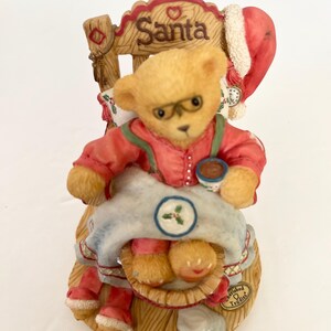 Cherished Teddies 1998 Santa, A Little Holiday R & R, Limited Edition Enesco 352713 Priscilla Hillman, Christmas Santa Bear, Collectible