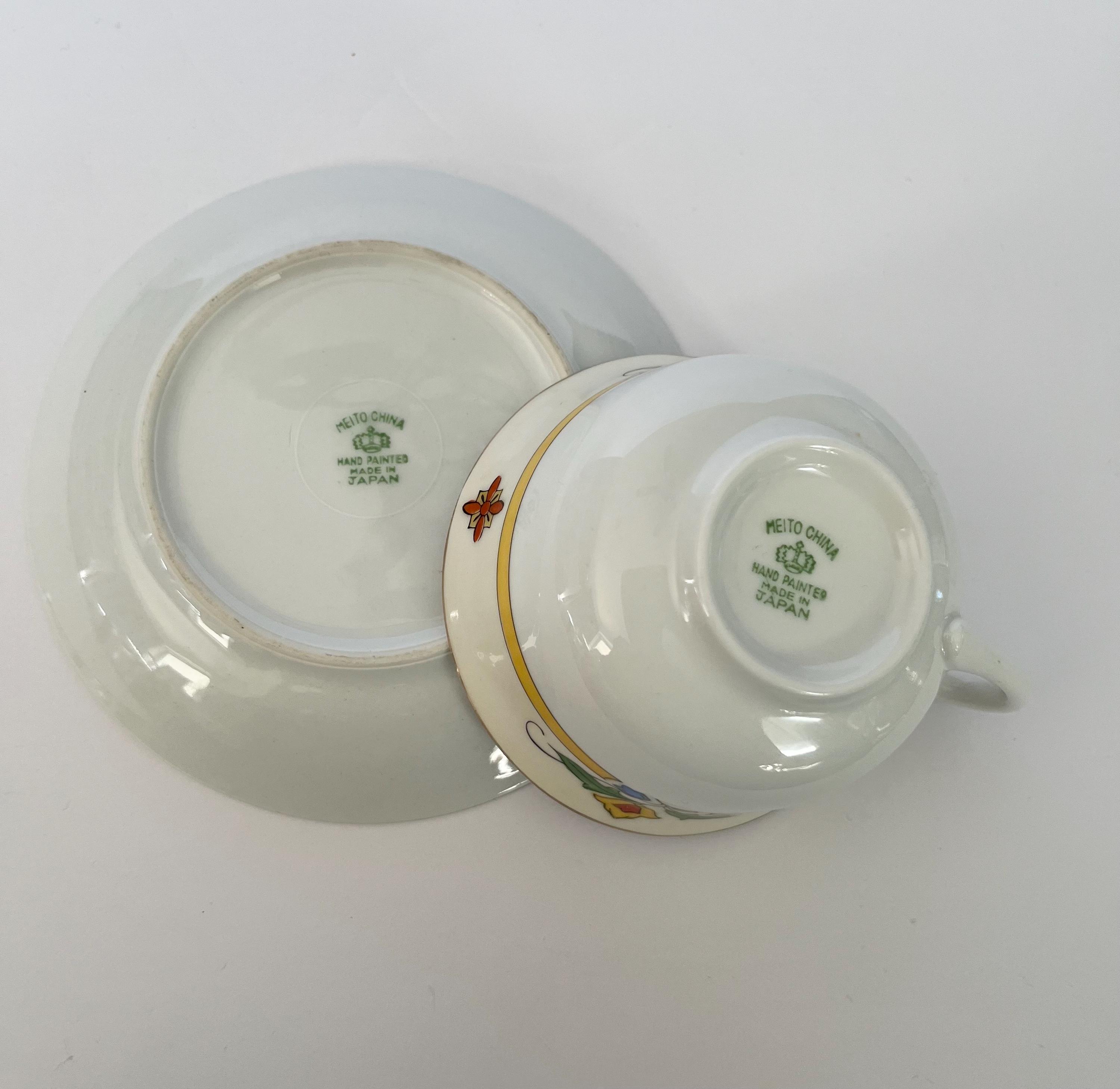 Meito China Coffee Cup and Saucer Made in Japan, 1930s-40s