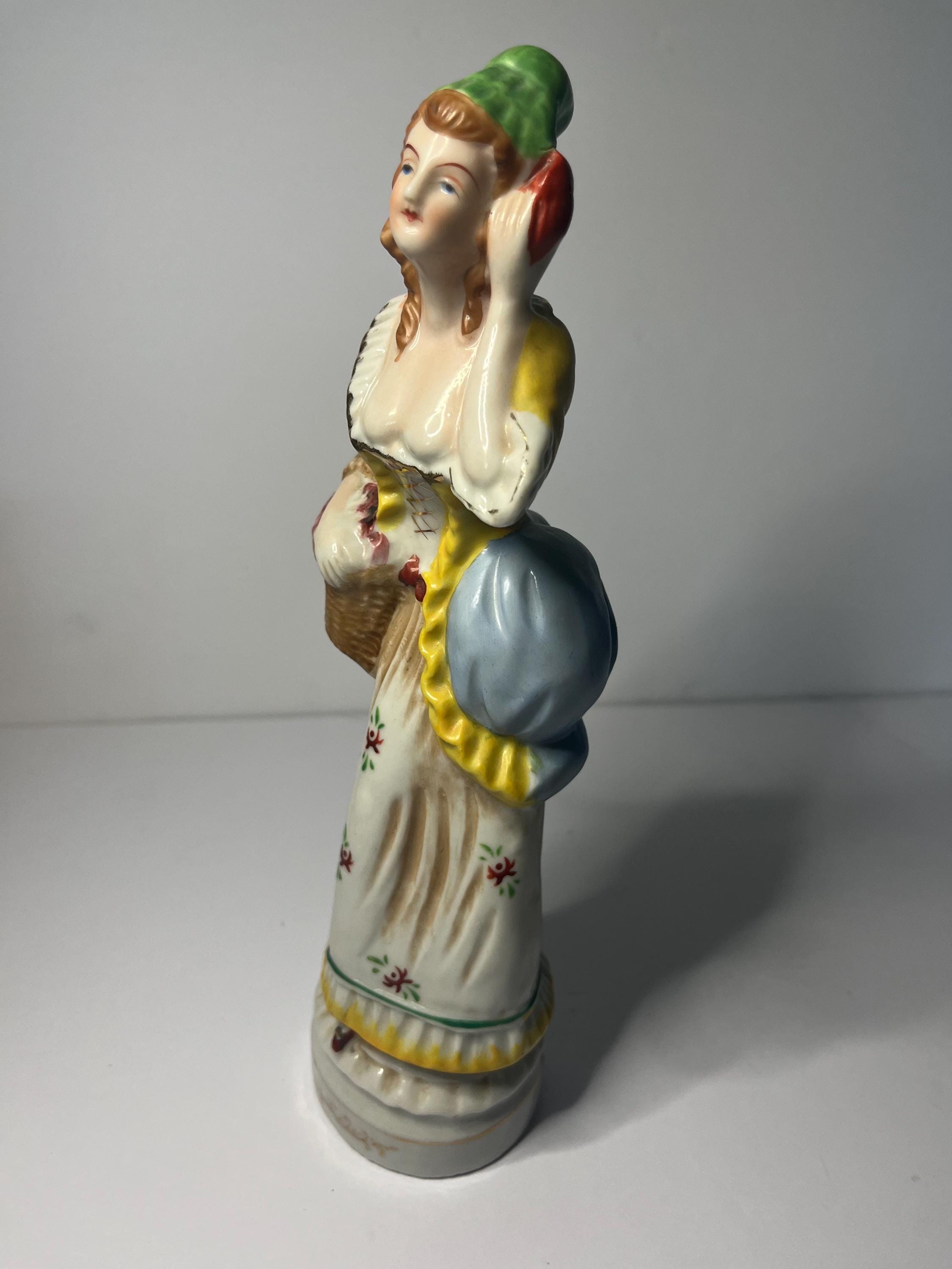 Porcelain Woman With Basket Figurine - Etsy
