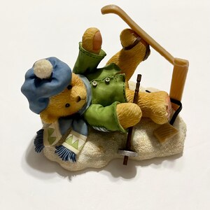 Cherished Teddies 1997 Spencer, I’m Head Over Skies For You, Enesco 269743 Priscilla Hillman, Christmas Winter Bear on Skies, Collectible