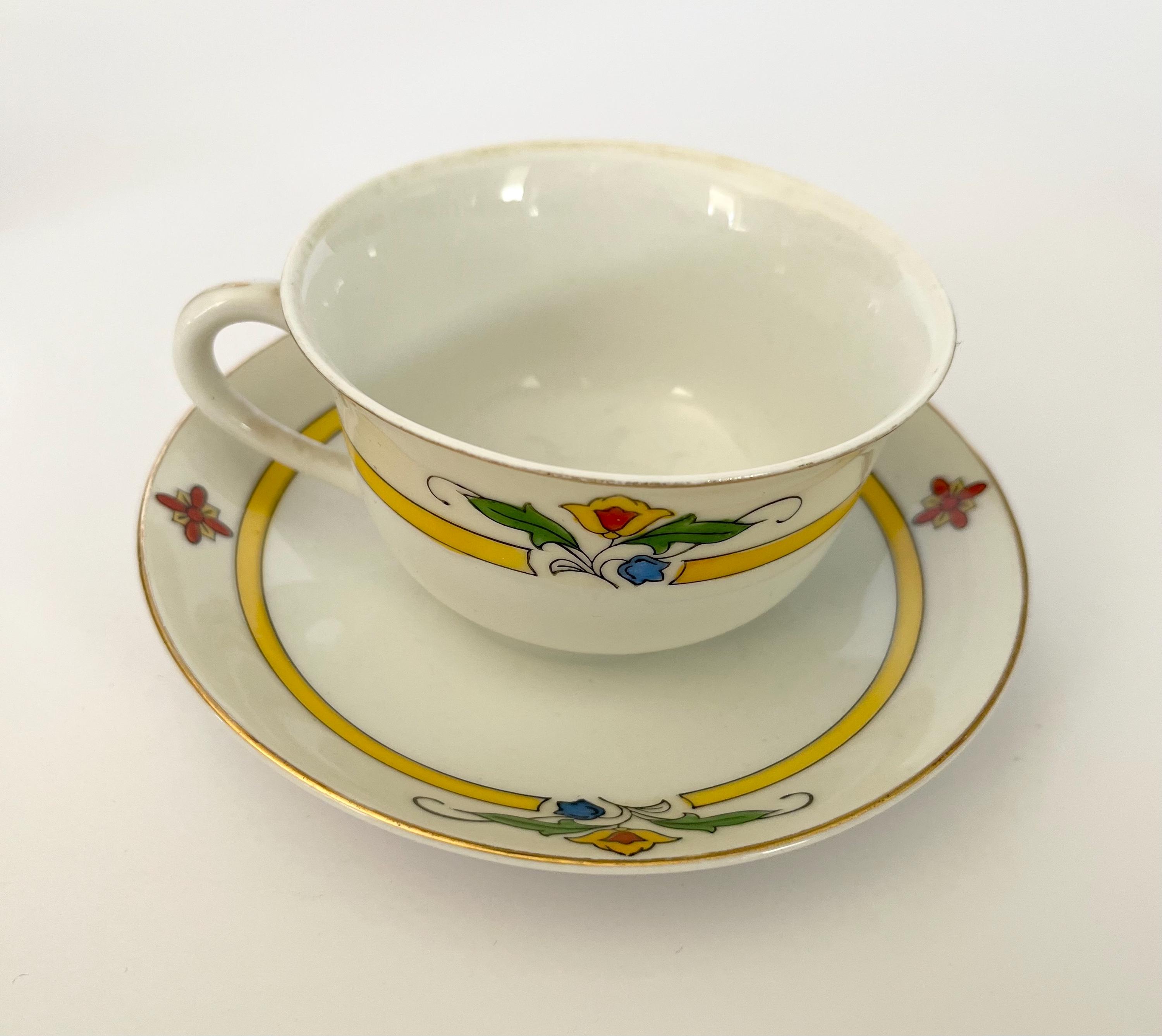 Meito China Coffee Cup and Saucer Made in Japan, 1930s-40s