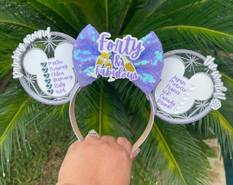 Epcot Drinking Around the World Checklist CUSTOM Minnie Ear | Personalized Mickey Mouse Ears || Matching Earrings Available