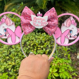 Disney Pink Marie Minnie Ears || The Aristocats Inspired || 3D Printed || Mouse Ears || Mickey Ears || Minnie Ears