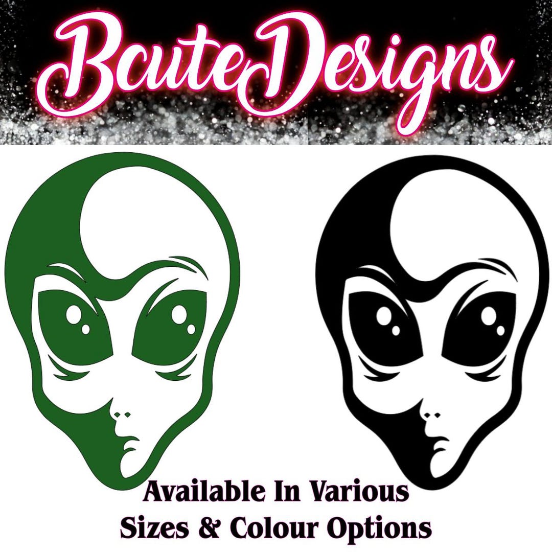 Alien Face Vinyl Decal Transfer Sticker: Sci-fi - Etsy