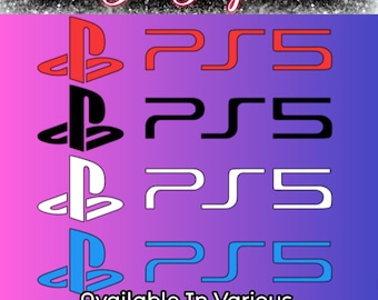 PS5 PLAYSTATION LOGO SIGN 10x5cm x4 Decals Vinyl Transfers For Console Desk Wall Door Computer