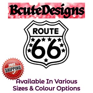 Route 66 Vinyl Decal Transfer Sticker Wall Art Décor for Room Wall Home ...