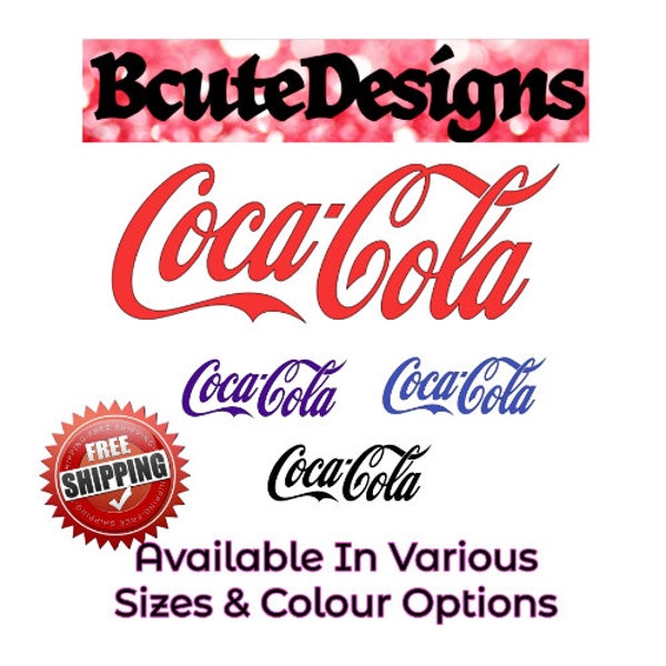 COCA COLA COKE Vinyl Decal Transfer Sticker Pub Bar Club ManCave GirlCave Shop P.O.S Pos Games Room Fridge Wall