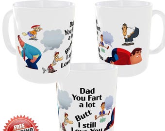 Dad Farts A Lot Ceramic Mug Gift Present Humour Novelty Christmas / Father's Day 11oz