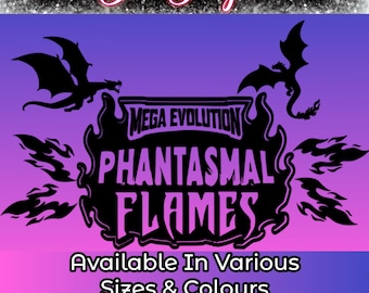 Pokemon Mega Evolution Phantasmal Flames Vinyl Decal Transfer Sticker TCG Wall Art Silhouette
