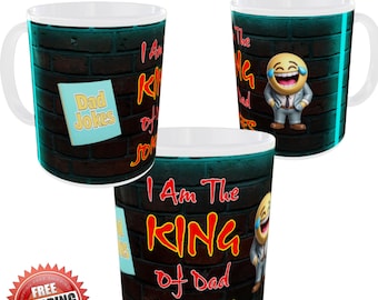 Dad I Am The King Of Dad Jokes Ceramic Mug Novelty Gift Fun Joke Humour