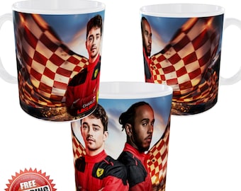 Lewis Hamilton Charles Leclerc F1 Motorsport Ceramic Mug Coffee MotorSport Gift Present