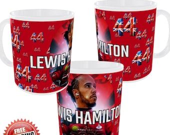 Lewis Hamilton 44 F1 Motorsport Ceramic Mug Cup Hot Drink Coffee Racing Gift Present