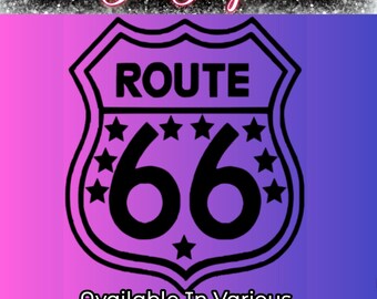 Route 66 Vinyl Decal Transfer Sticker Wall Art Décor For Room Wall Home House Bar Pub Mancave GirlCave