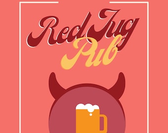 Red Jug Pub Digital Print - Binghamton