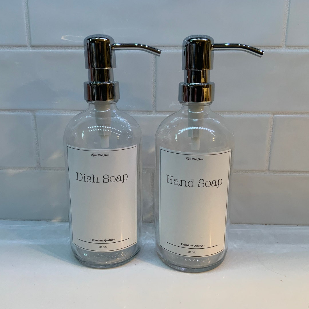 Glass Soap Dispenser Metal Pump Original Label. Ugrade Etsy
