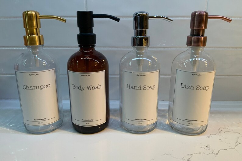 Glass Soap Dispenser Metal Pump Original Label. Ugrade Etsy