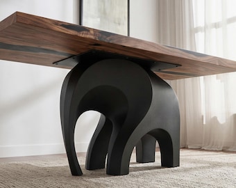 Metal Table Base 802 | 802B Elephas 28.5" H Nature Steel Base for Custom Dining Tables