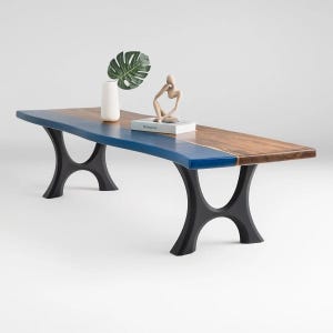 Bench Legs, Custom Coffee Table Legs 18&quot;L x 2.8&quot;W x 16&quot;H, Set of 2 | Metal Legs for Bench 103B Haru for Office Desk, DIY Furniture Projects