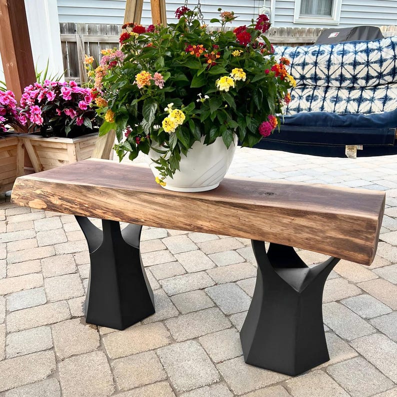 Bench Legs 106 Namu - Small Size - 16H inch of FlowyLine ✔️ Coffee Table Base for DIY furniture dining home decor epoxy woodwork bench legs furniture legs table legs metal coffee table farmhouse steel table base raw steel square bench legs granite table base entryway table glass table base
