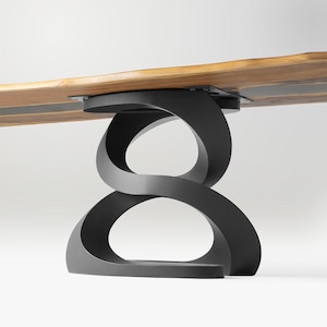 Elegant Table Base, Sturdy Pedestal 336 Onda 28H | Handcrafted, Durable Foundation, Only Base for Your Dining Table | Flowyline Design