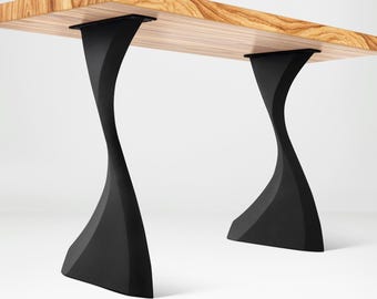 Handcrafted Metal Table Legs 604 Botas 37" H, Set of 2 Industrial Furniture Legs, Flowyline