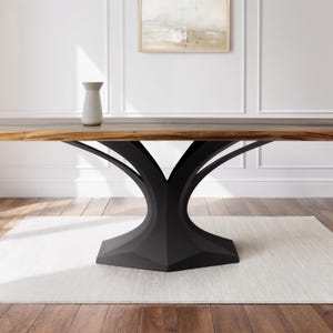 Dining Table Base, Pedestal Stand | Metal Handmade Furniture 304 Dentro 28H | Only Base for Unique Design Handmade Furniture | Flowyline
