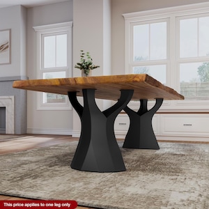 Table Legs, Desk Legs | Handmade Furniture Legs, DIY Table Legs 413 Ramo 28H | Only 1 Leg for Desk and Dining Tables | Flowyline