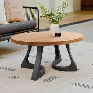 Bench Legs, Coffee Table Legs | Steel Table Legs, Handmade Furniture 117 Uzar 16" H | Set of 2 for Farmhouse and Modern Tables | Flowyline