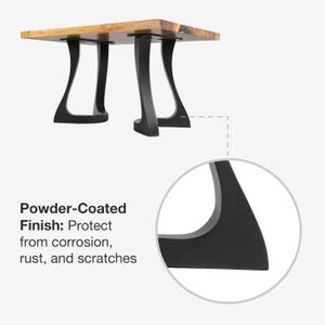 Bench Legs 117 Uzar - 12W, 16H inch - Set of 2 pcs of FlowyLine ✔️ Coffee Table Base for DIY furniture dining home decor epoxy woodwork bench steel table legs farmhouse outdoor bench metal coffee table round stool legs modern desk small bench charcuterie narrow wood bench modern metal legs for bench