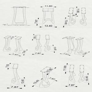 Bench Legs 117 Uzar - 12W, 16H inch - Set of 2 pcs of FlowyLine ✔️ Coffee Table Base for DIY furniture dining home decor epoxy woodwork bench steel table legs farmhouse outdoor bench metal coffee table round stool legs modern desk small bench charcuterie narrow wood bench modern metal legs for bench