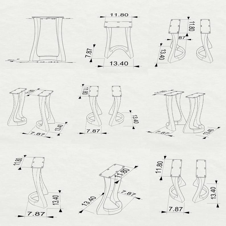 Bench Legs 117 Uzar - 12W, 16H inch - Set of 2 pcs of FlowyLine ✔️ Coffee Table Base for DIY furniture dining home decor epoxy woodwork bench steel table legs farmhouse outdoor bench metal coffee table round stool legs modern desk small bench charcuterie narrow wood bench modern metal legs for bench