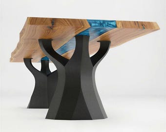 Table Legs, Desk Legs | Handmade Furniture Legs, DIY Table Legs 413 Ramo 28H | Only 1 Leg for Desk and Dining Tables | Flowyline