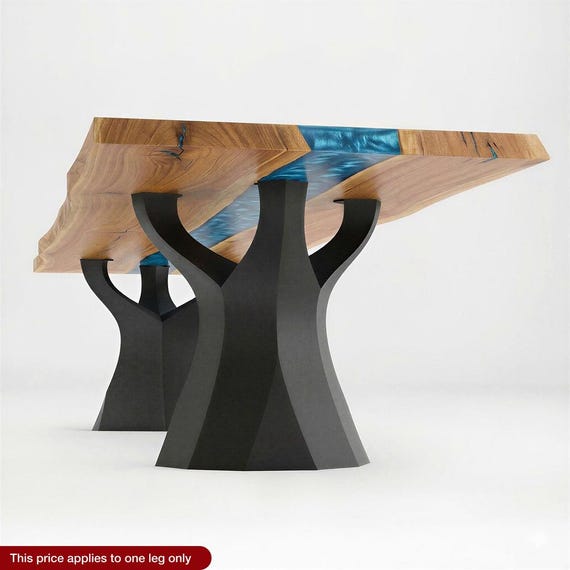 Table Legs, Desk Legs | Handmade Furniture Legs, DIY Table Legs 413 Ramo 28H | ONLY 1 LEG for Desk and Dining Tables | Flowyline