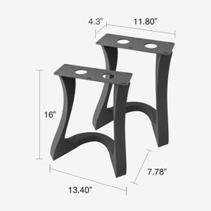 Bench Legs 117 Uzar - 12W, 16H inch - Set of 2 pcs of FlowyLine ✔️ Coffee Table Base for DIY furniture dining home decor epoxy woodwork bench steel table legs farmhouse outdoor bench metal coffee table round stool legs modern desk small bench charcuterie narrow wood bench modern metal legs for bench