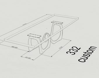 Custom 332 Atlas in 70"L x 22" W at the bottom - 1 base