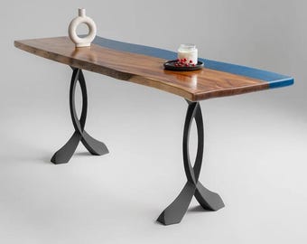 Handcrafted Console Table Legs 207 Curva 28" H for Modern Custom Furniture | Flowyline