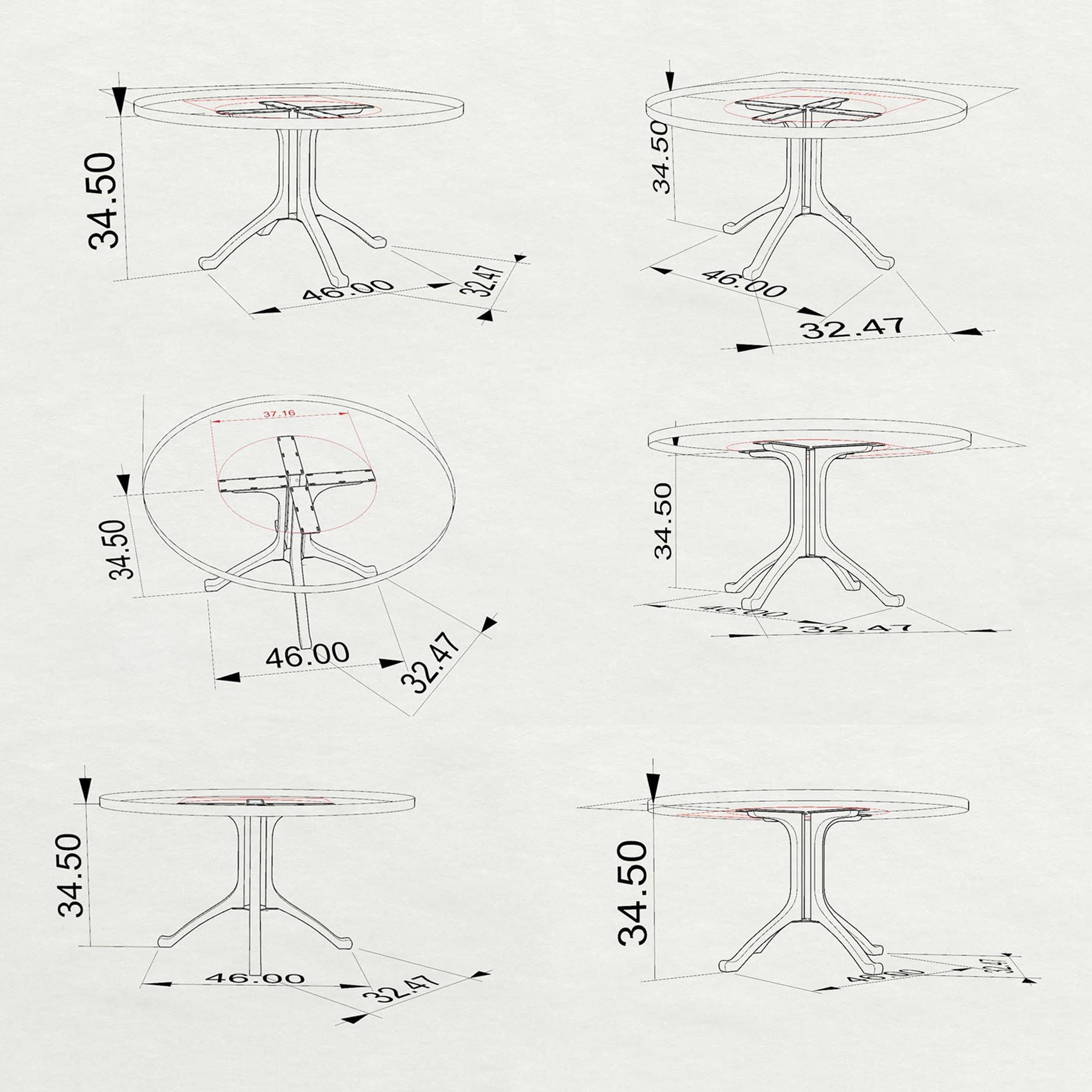 Counter Table Base 628 Wishbone 34.5