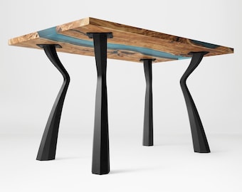 Table Legs, Dining Table Legs | Handmade Furniture Legs, Steel Table Legs 503 Seung 28H |Set of 4 for Dining or Living Room Table |Flowyline