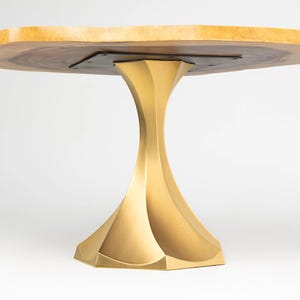 Gold Table Base, Pedestal Base | Handmade Furniture, Kitchen Table Base 311 Lithe 28H | Only Base for Industrial Style | Flowyline