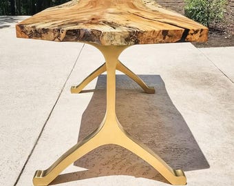 Handcrafted Gold Table Legs, 430 Wishbone 28" H, Set of 2 for Rustic Farmhouse Furniture