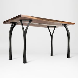 Handcrafted Steel Table Legs, 508 Faras 28" H, Furniture Base for DIY Project, Flowyline Design