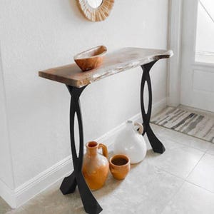 Metal Counter Table Legs, Furniture Legs | DIY Table Legs 602 Curva 36H, Set of 2 for Counter Height Table | Flowyline